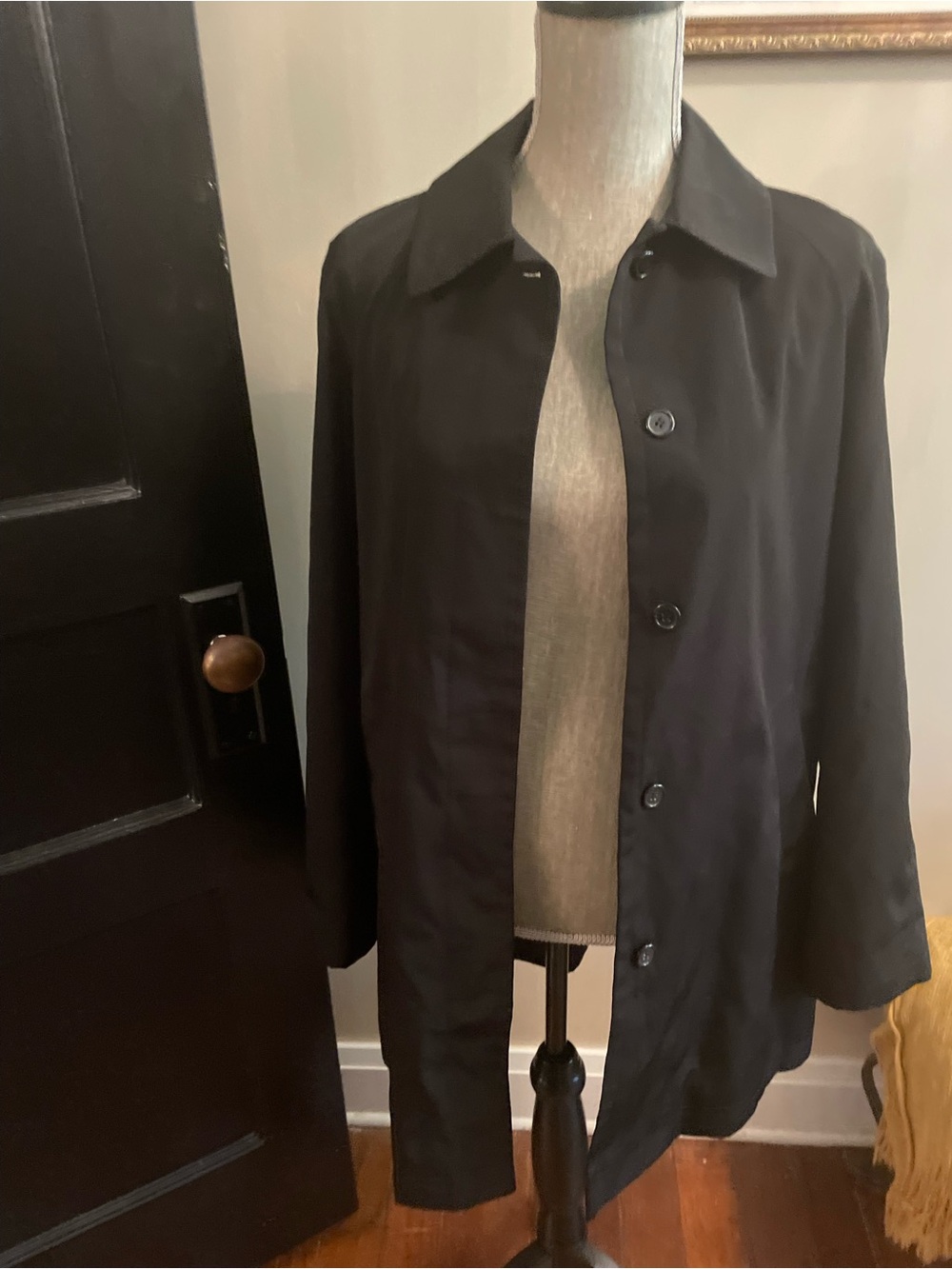 Kristen Blake black raincoat Medium